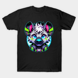 Cyberpunk Neon Furry Anthro Hyena T-Shirt